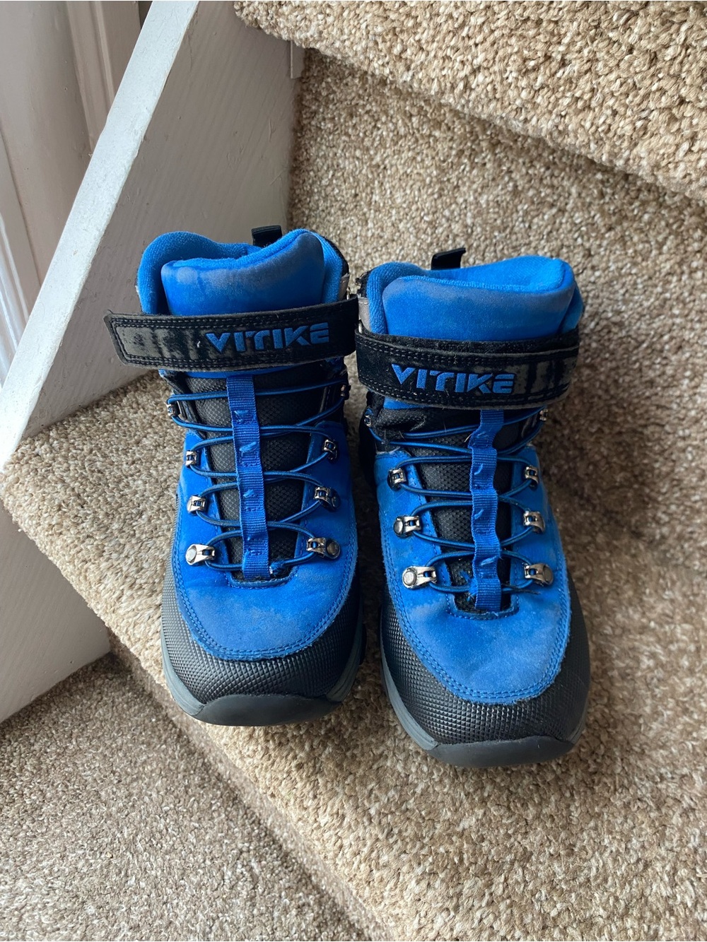 Blue Kids Outdoor Boots - Sturdy Lace-Up Comfort